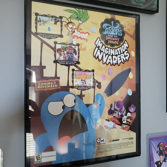 FRAMED 2007 Foster's Home for Imaginary Friends Cartoon Video Game Wall Art